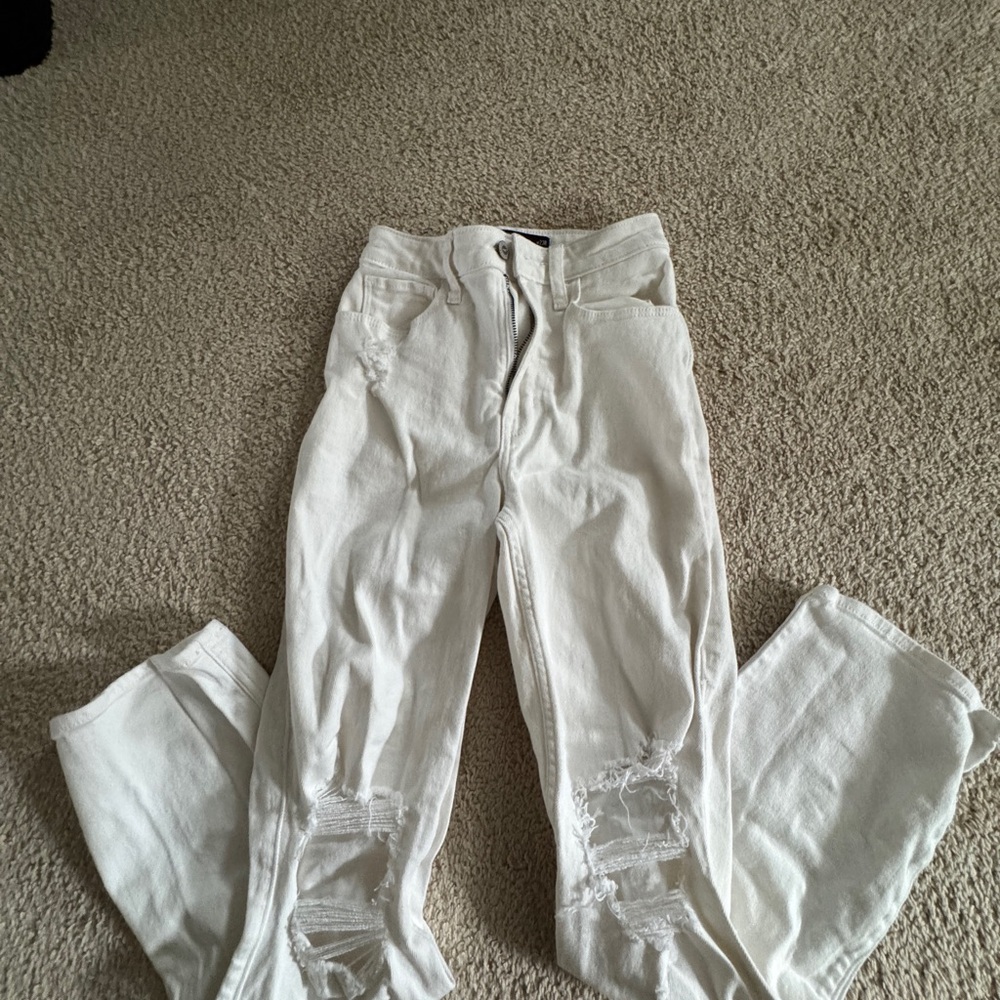 Hollister White Straight Leg Jeans